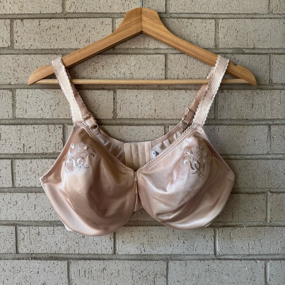 Wacoal Sand Slimline Seamless Minimizer Bra | Embroidered 40D | Nude | 85154 - Picture 3 of 9